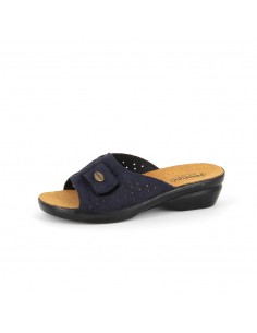 CIABATTA IN PELLE CON VELCRO REGOLABILE - COD. 5418.04 BLU 2