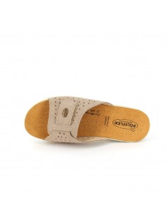 CIABATTA IN PELLE CON VELCRO REGOLABILE - COD. 5418.04 TORTORA 2