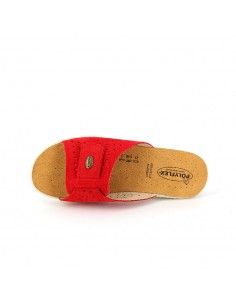 CIABATTA IN PELLE CON VELCRO REGOLABILE - COD. 5418.04 ROSSO 2