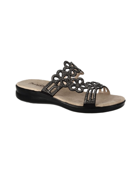 Sandalo Ciabatta Estivo Donna con Strass – Nero - COD. 8108.17 Sandalo Ciabatta Estivo Donna con Strass – Nero - COD. 8108.17